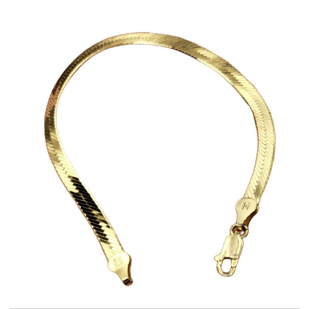 925 "MBC" Marked Herringbone Bracelet Made In Italy